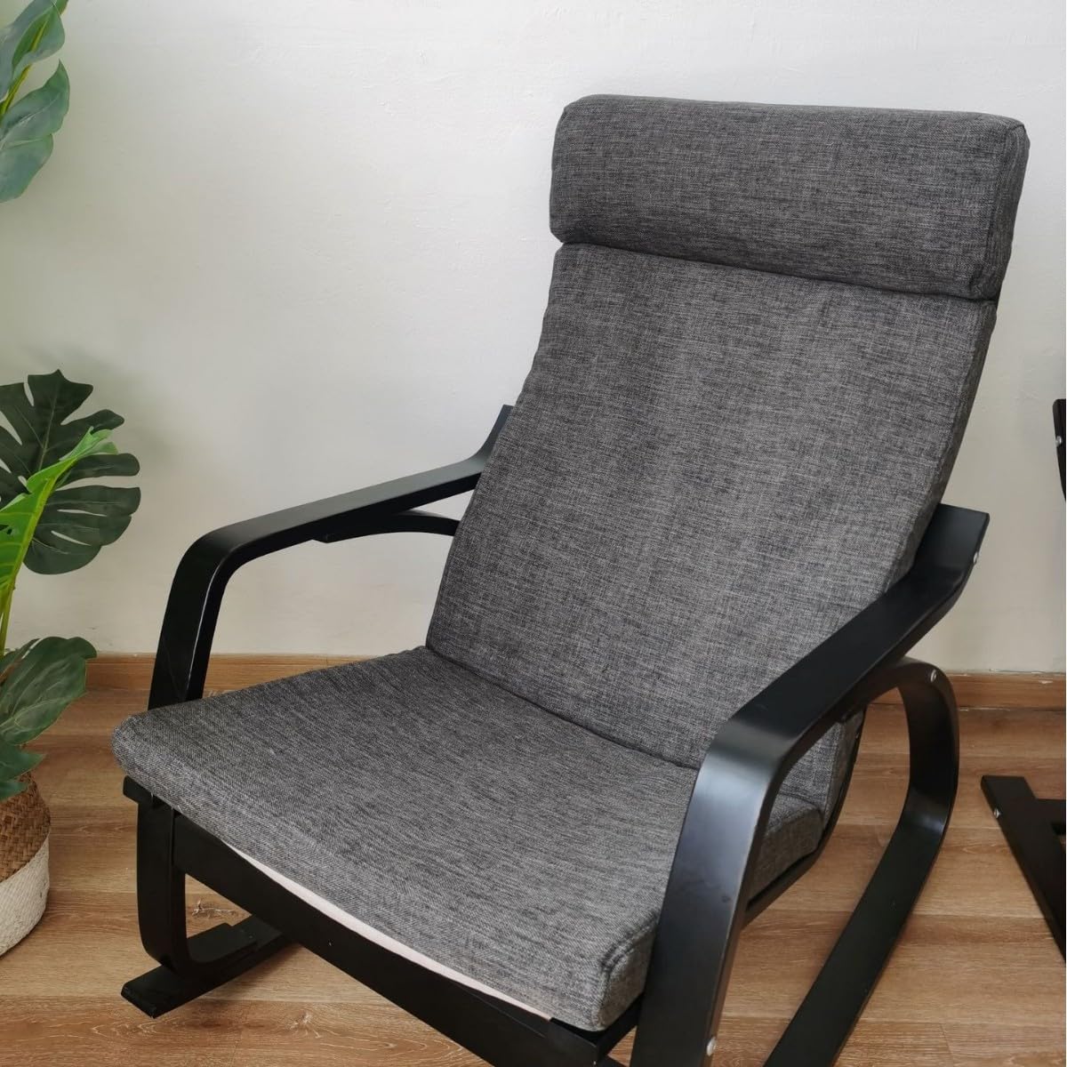 Cojín para Sillón De Silla Poang, 1 Pieza De Repuesto De Cojín Suave con Funda Extraíble, Cojín De Algodón para Silla Poang, Mecedora Antideslizante, Acolchado Grueso,Burlap Brown