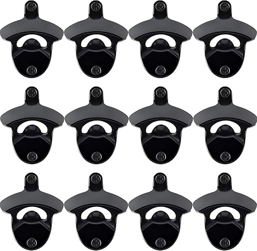 Miniatura 8 de Abrebotellas de cerveza de montaje en pared, 12 piezas, cobre envejecido, abridor de cerveza rústica, montaje en poste inoxidable Cobre