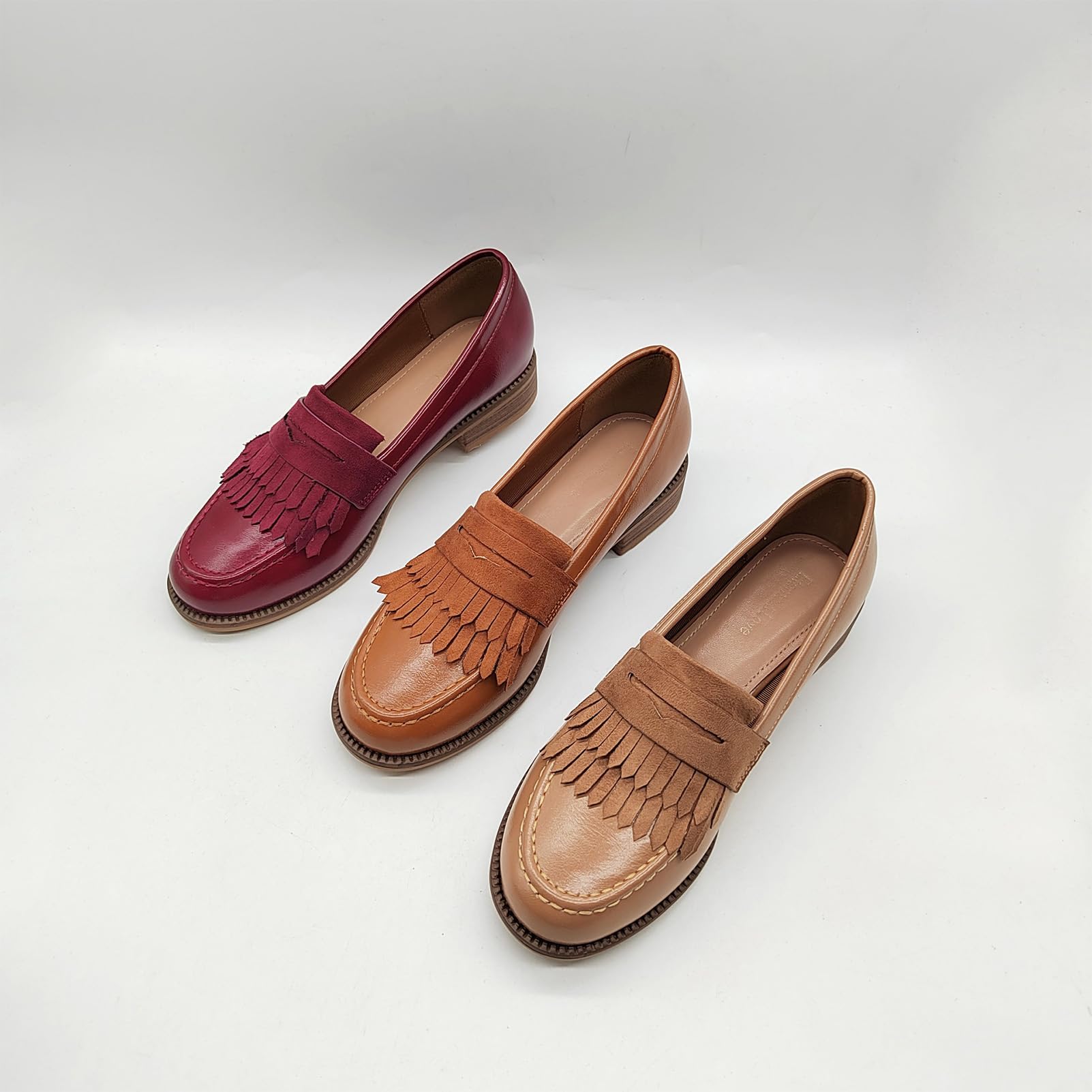 ANUFER Donne Stile Britannico Nappe Penny Loafers