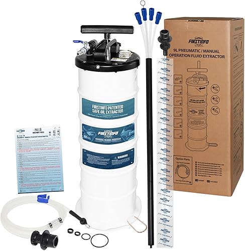Miniatura 9 de FIRSTINFO A1108USY5 - Extractor de vacío de aceite neumático/manual de Taiwán patentado de tercera generación de 9 litros/2.3 galones, medidor