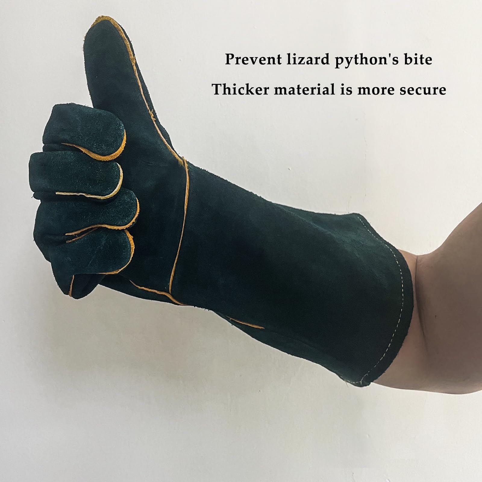 Anti-Morsure Gants de Manutention pour Animal, 40CM Gants de Travail en Cuir Polyvalents pour Le soudage, Le Jardinage ou la Manipulation de Chiens/Chats/Oiseaux/Lézards/Faucons/Reptiles