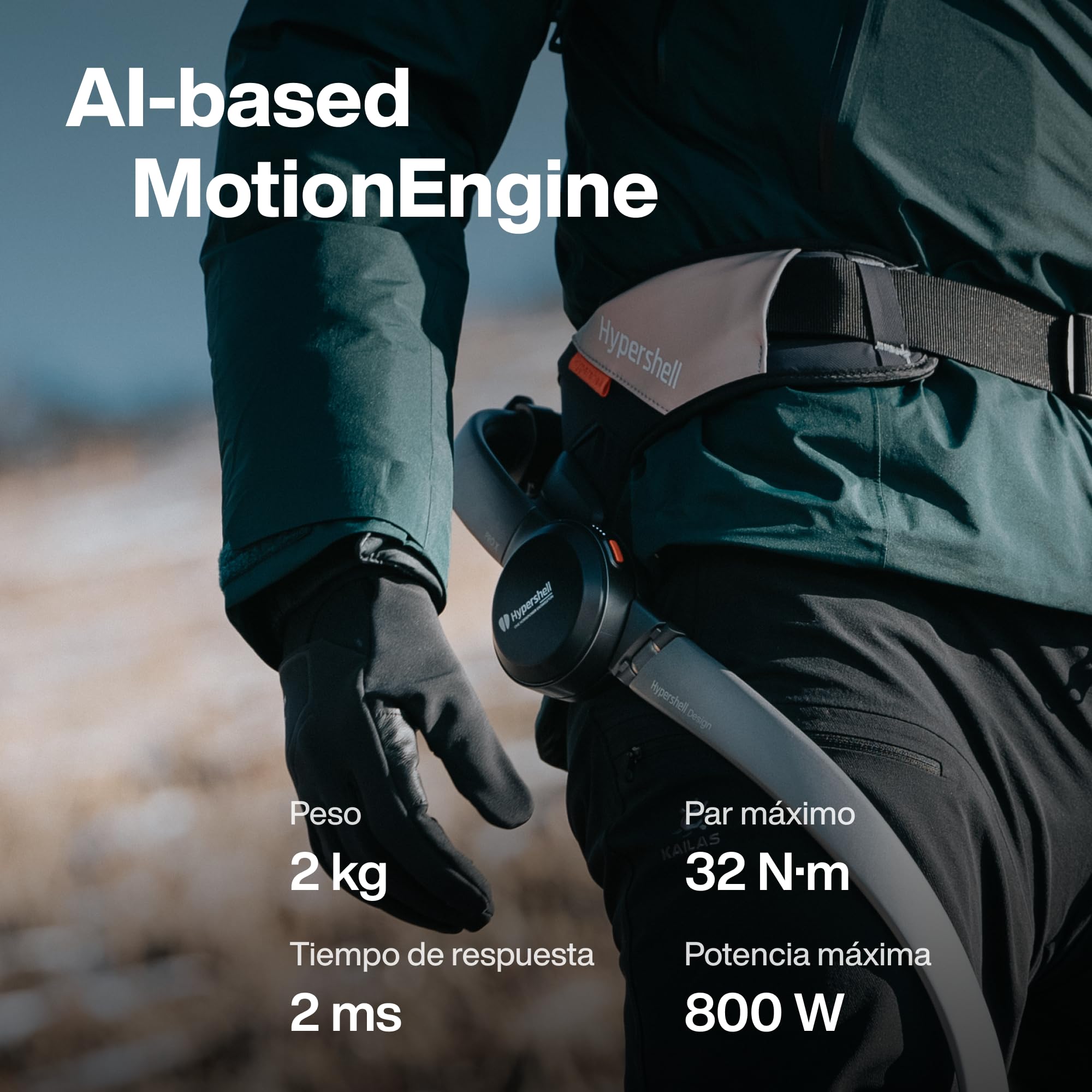 Hypershell X Carbon Exosquelette Connecté IA, Fibre de Carbone Ultra-Légère, Assistance Max 800W, Moteur IA Motion Engine Complet, Mobilité Avancée