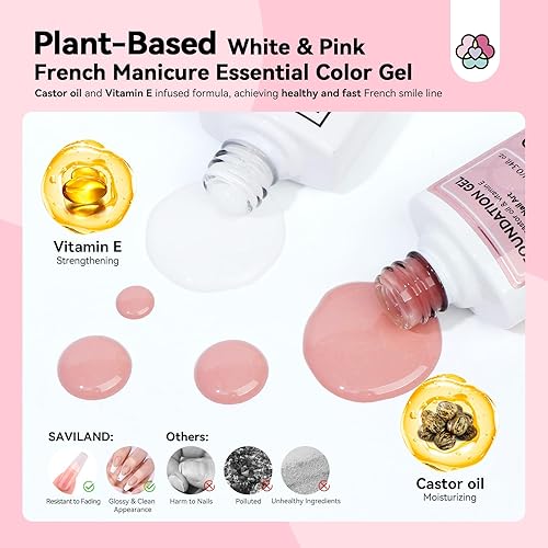 Miniatura 34 de Saviland Sello de uñas de punta francesa, kit de 4 sellos de uñas de silicona transparente, estampado de gelatina largas y cortas con raspadores