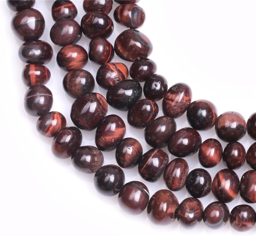 Sweet & Happy Girl's Store 8X12mm Freeform Potato Gemstone Red Tiger Eye Beads Strand 15 Inch Jewellery Making Beads - Image 3