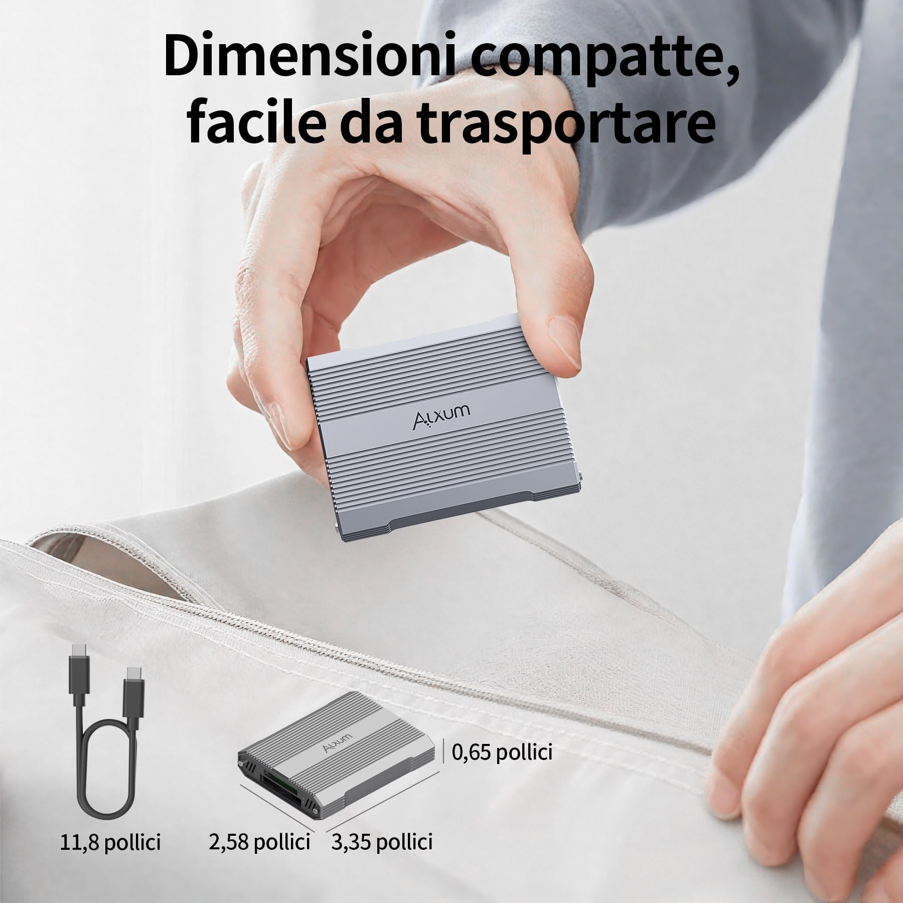 Alxum Lettore di Schede 10Gbps con Doppio Slot, CFexpress Tipo B e SD4.0, USB 3.2 Gen 2, Compatibile con Windows/Mac/Linux/Android