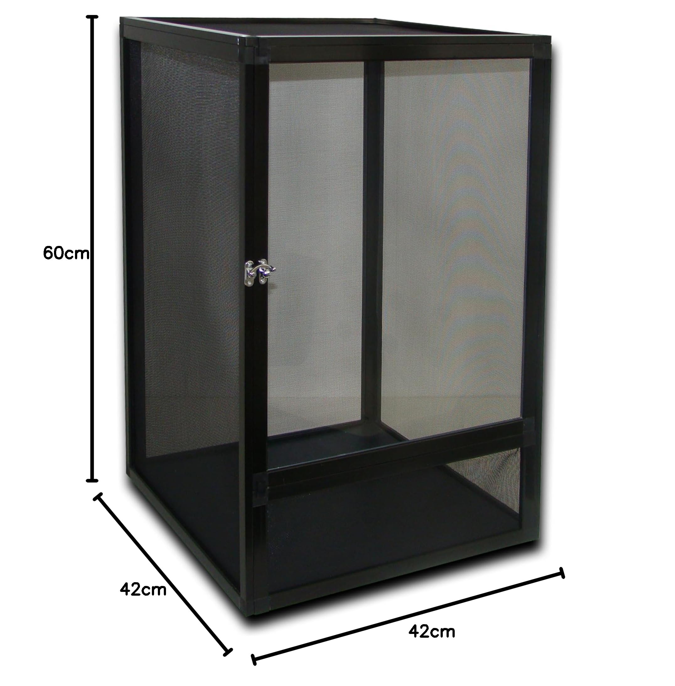 Lucky Reptile OpenAir Vivarium PRO 42 x 42 x 66 cm (szer. x gł. x wys.) – szybko zmontowane terrarium wewnątrz i na zewnątrz, bezpieczne i wysokiej jakości terrarium z przezroczystymi drzwiami