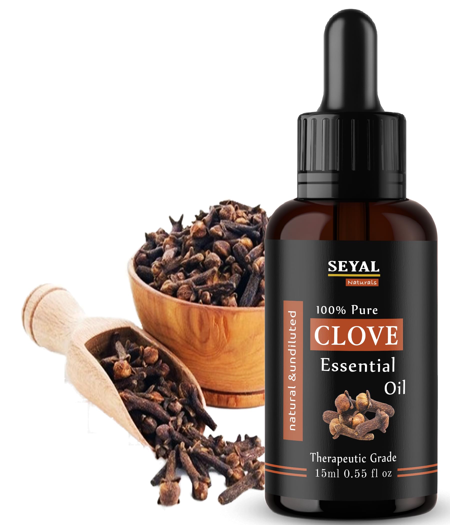 Seyal Clove Essential Oil 100% Pure & Natural Therapeutic Grade, for Teeth, Hair, Skin (15ml)-image-47