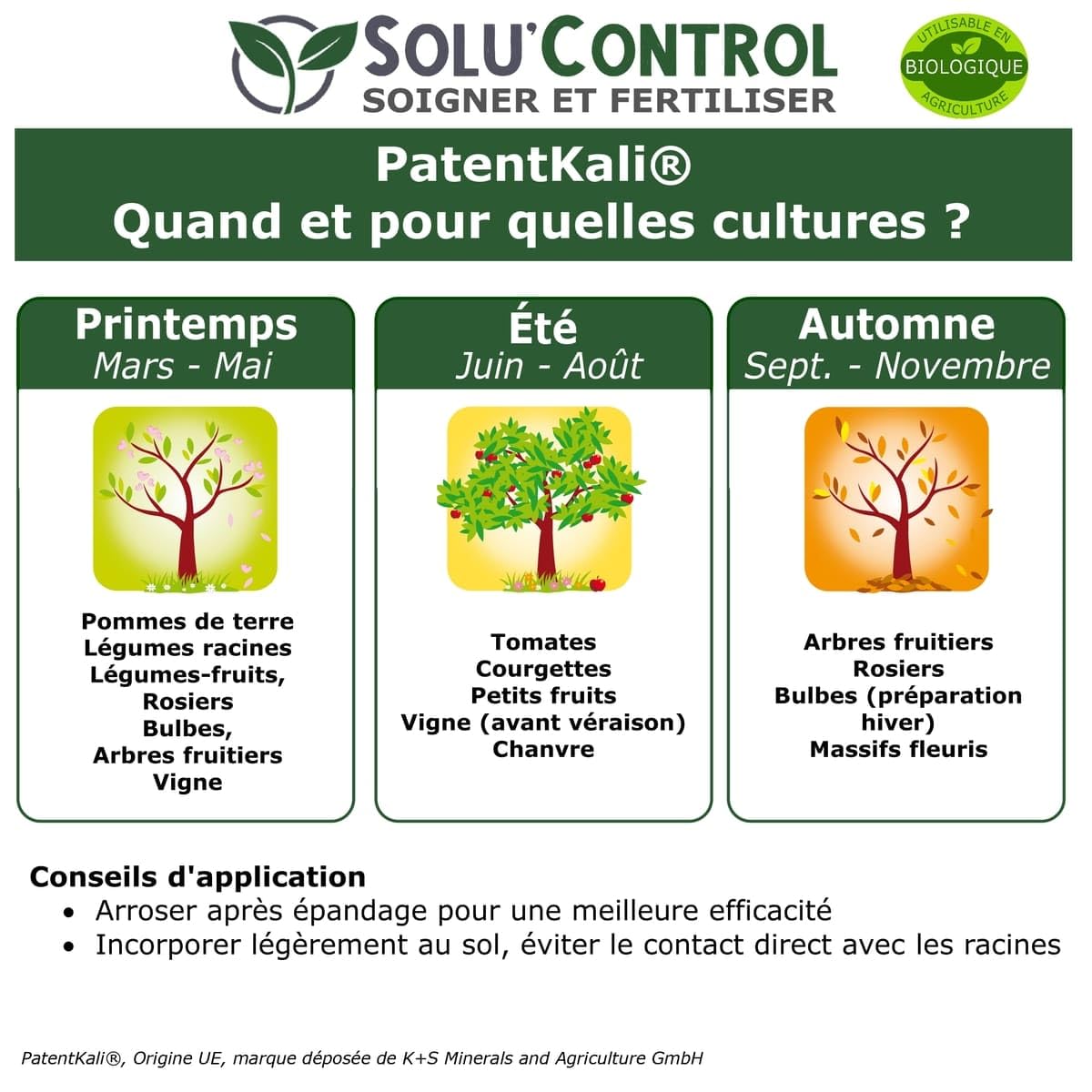 4 kg de PatentKali® SOLU’CONTROL – Engrais Potassique 100% Naturel – NPK 0-0-30 + Magnésium (MgO 10%) et Soufre (SO₃ 44%) – Plantes, Potager, Fruits, Fleurs – Utilisable en Agriculture Biologique