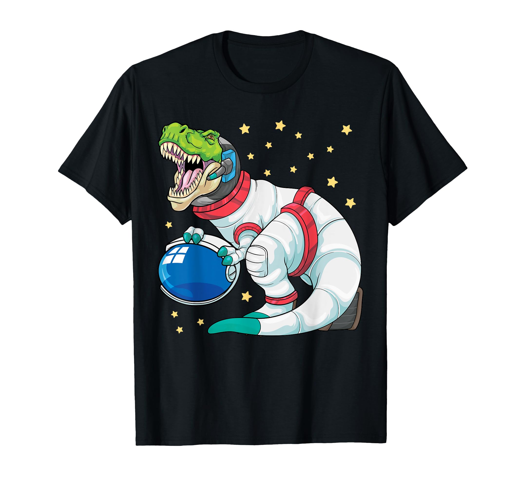 Astronaut Dinosaur T Rex Astro Space Stars Funny Kids T-Shirt
