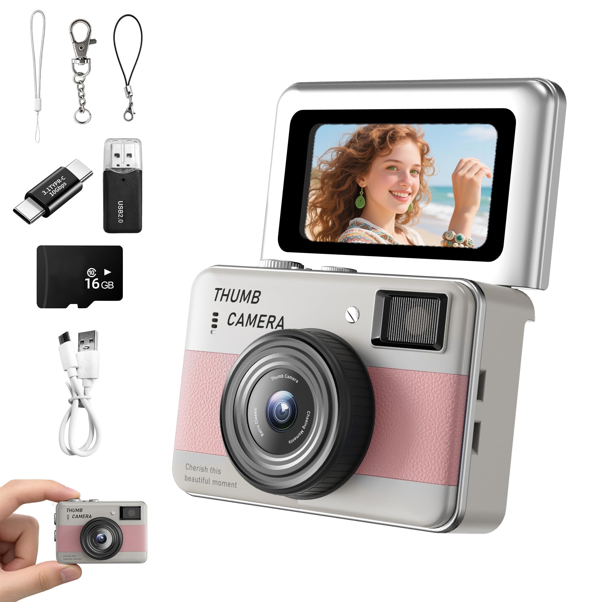 Mini Keychain Camera - 1.47 Inch Flip Screen. Multiple HD Shooting & Recording Modes. Ultra-Portable for Travel, Parties. Stylish Pendant Decoration & Fashionable Gifts-picture-39