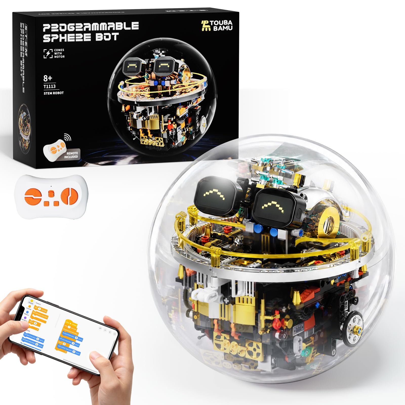 Imagibox STEM Coding Robot Building Kit, 804 PCS APP & Remote Control Robot Toy with Visual Programming, Dynamic Expressions & LED Lights, Educational Science Set for Kids Aged 8-14, Boys Girls Gift