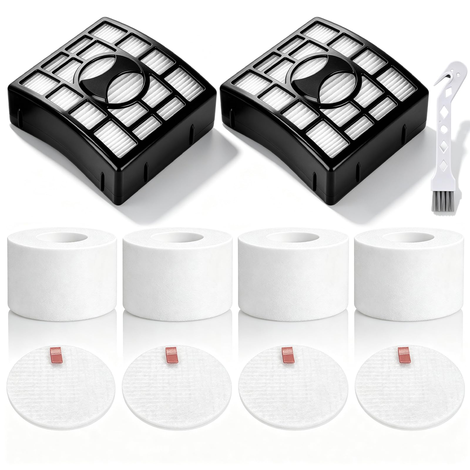 2 HEPA + 4 Foam & Felt Filters for Shark Rotator DuoClean Powered Lift Away Speed Vacuum NV680, NV681, NV682, NV683, NV800, NV801, NV803, UV810, Compare to Part # XFF680 &XHF680 Replacement filter set