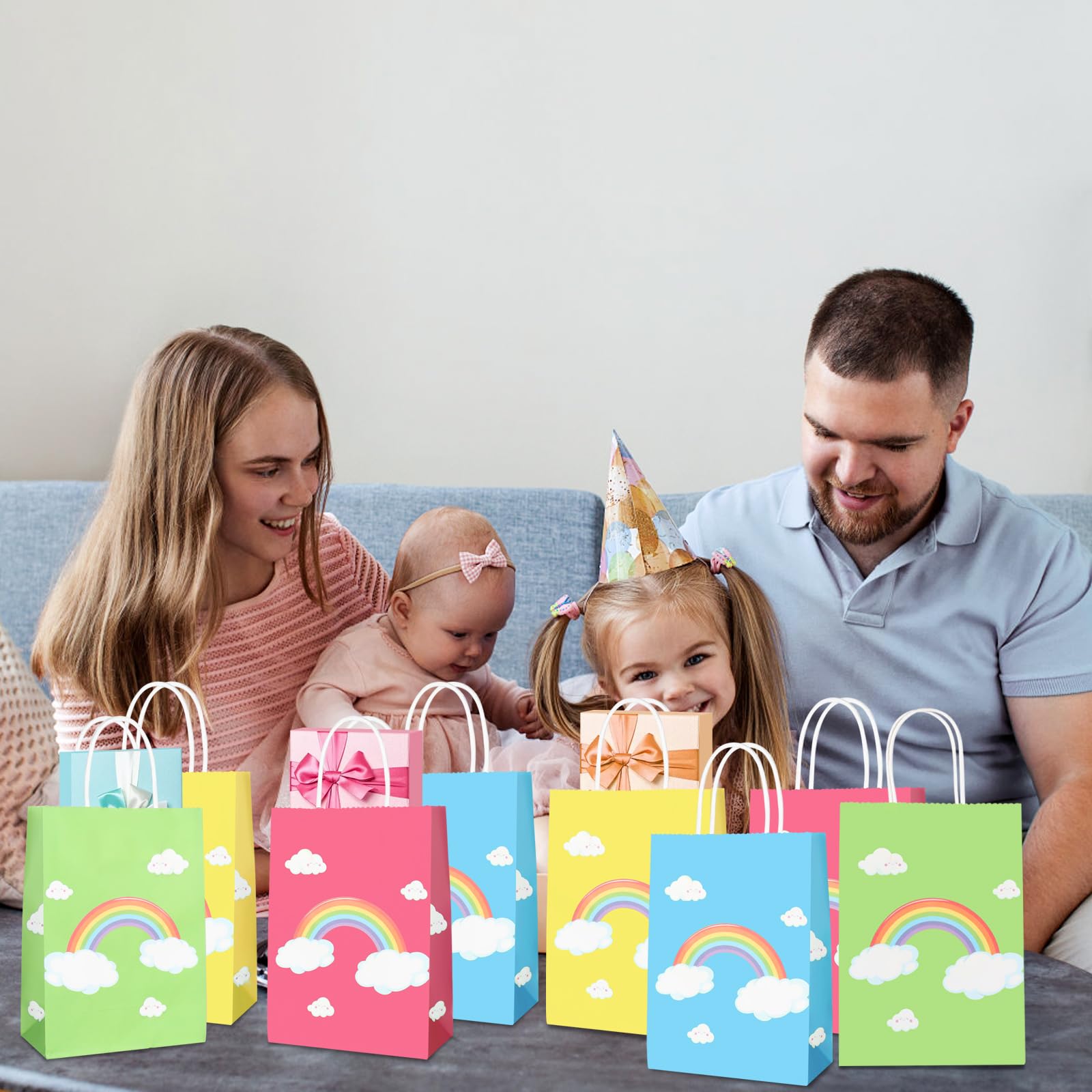 Lot De 12 Sacs Cadeaux En Papier Kraft Avec Anse, Sacs Cadeaux Pour Shopping, Mariages