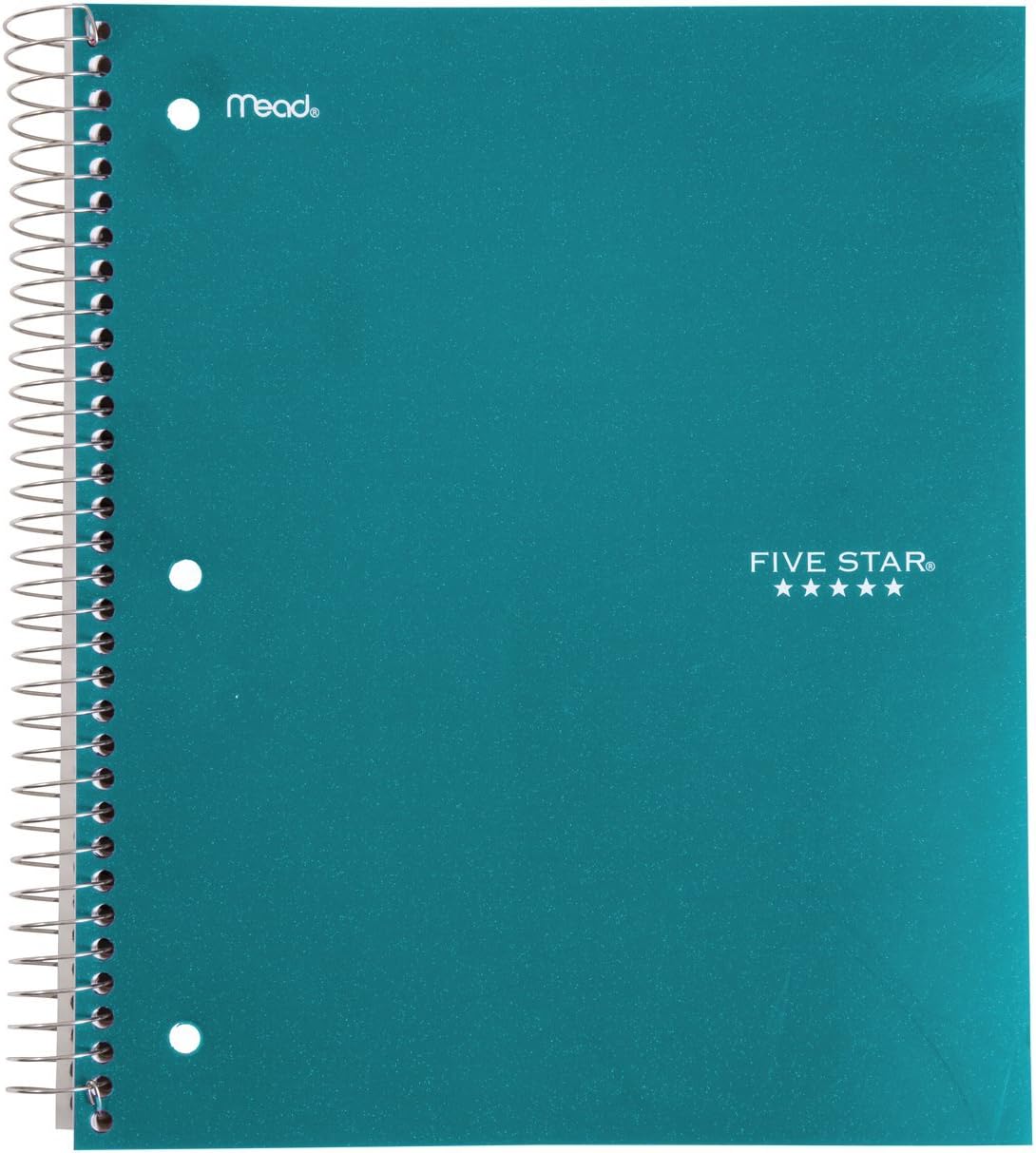 Five Star Wirebound Notebook, 3-Subject, 150-Count, Wide Rule, Purple (72557)