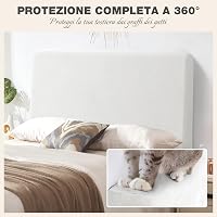 TAOCOCO Rugalmas Ágyfej Huzat 180-200cm Fehér Plüss Velúr Mosható 7