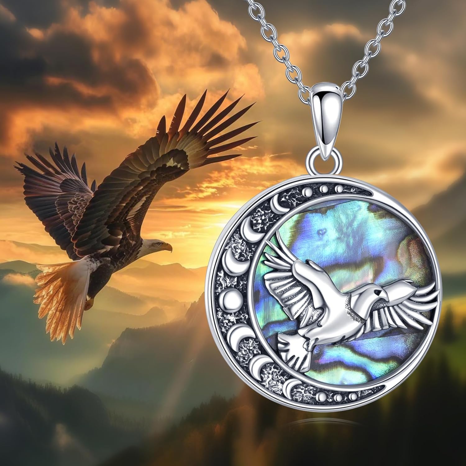 Eagle Necklace S925 Sterling Silver Hawk Pendant Bird Animal Jewelry Gifts for Men Women - Image 4