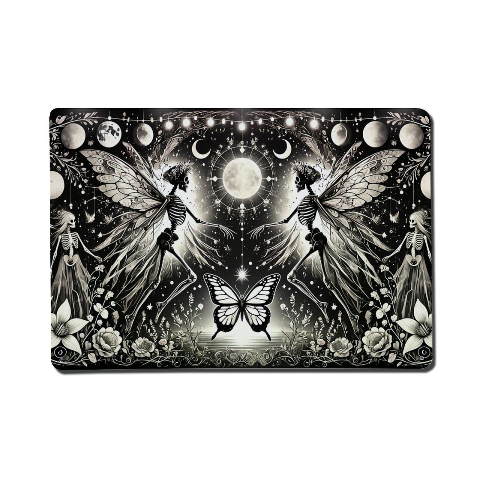 Jdfenggu Vintage Skeleton Fairy Butterfly Moon Floral Retro Metal Tin Sign, Metal Poster For Bar, Home, Man Cave, Kitchen, Laundry Room Art Decor 8X12 Inch