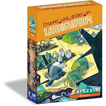 HUCH! Cartzzle Drunter und dr ber im Labyrinth & Papa Badger Creative Family Game with Unique Card Puzzle For 1-4 Players from 8 Years
