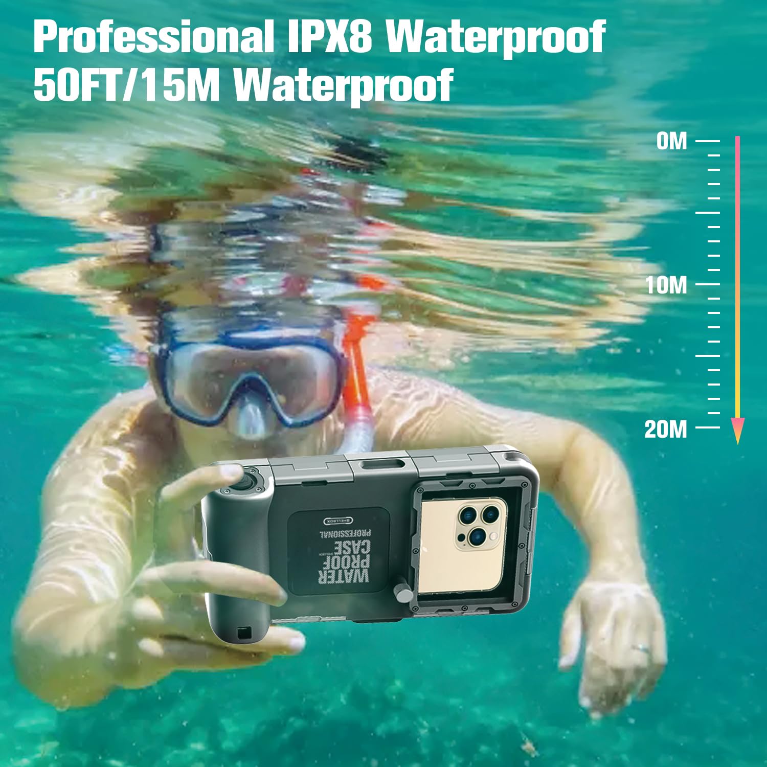 Wasserdichte Handyhülle 7.0 Zoll Unterwasser Wasserfeste Handy Wasserschutzhülle Handytasche, Wasserdicht Schwimmen Baden für iPhone 17 Pro 17 Air 17 Pro Max 16e 16 Pro 16 15 14 13 Pro Max 15 14 Plus