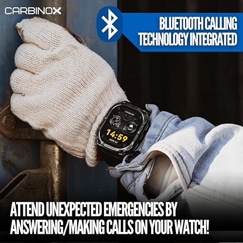 Miniatura 4 de CARBINOX Vortex - Reloj inteligente con cargador, resistente rastreador de fitness IP69K resistente al agua, compatible con teléfonos Android e iOS,