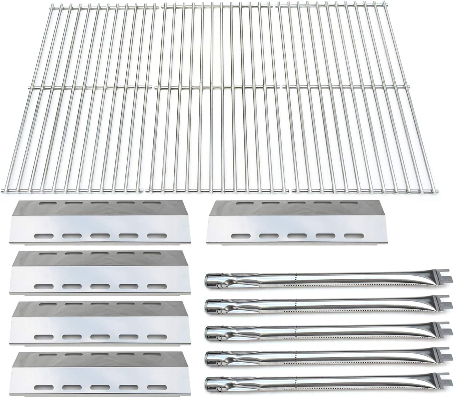 Direct Store Parts Kit DG210 Replacement Ducane 30400042,30400043,30558501 Gas Grill Burners,Heat Plates,Cooking Grid (SS Burner + SS Heat Plate + Solid Stainless Steel Cooking Grid)