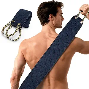 Exfoliating Back Scrubber with Handles, 38.5 Inch Double-Sided Back Exfoliator Body Scrub Towel, Exfoliating Washcloth Bath Tool for Use in Shower, Back Washer to Deep Clean Your Skin for Men & Women
