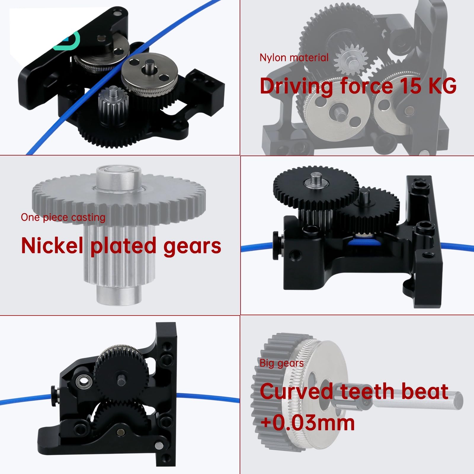 Engranaje grande superligero HGX-LITE extrusora de acero endurecido compatible con Voron, Ender 5 Series, Ender 3 V2/Pro CR10 CR10S y otras impresoras 3D DIY