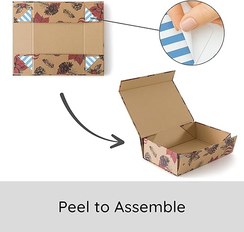 Miniatura 3 de Soul & Lane Caja de regalo de Navidad con tapa, 12.5 x 9.0 x 3.5 pulgadas, caja de regalo magnética de Navidad para regalos con diseño navideño y