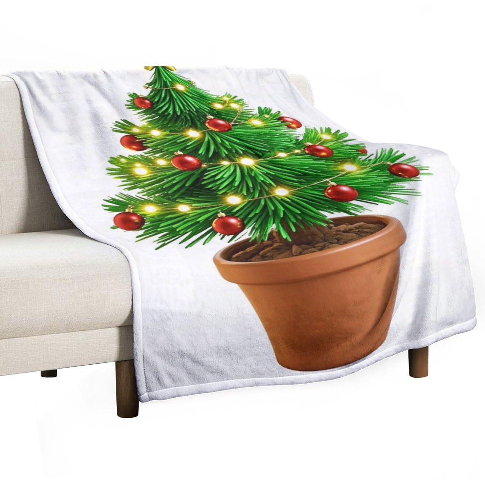 Couverture en flanelle sapin de Noël plaid lit canapé toutes saisons