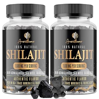 1500MG Shilajit Gummies for Men & Women, 4-in-1 Shilajit with Ashwagandha, Sea Moss, Black Seed | Energy, Immune System & Digestion | Authentic Flavor, Resin & Capsules Alternative, 120 Gummies - Amazon product rated Grade A