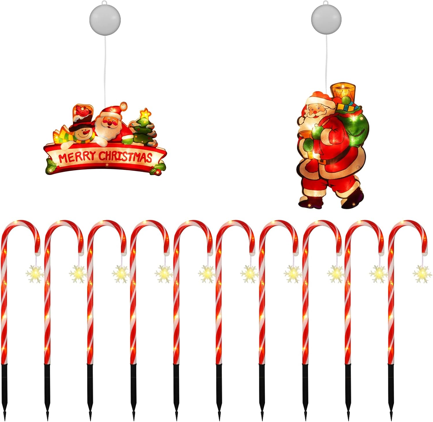 Christmas Lights Christmas Decorations 10 Pack 21in Solar