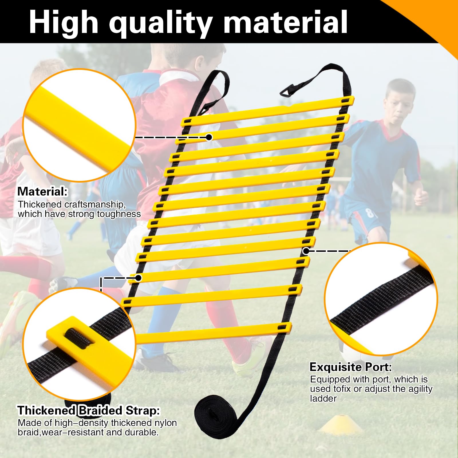 El kit de equipo de entrenamiento de agilidad incluye 12 escaleras de agilidad, 4 obstáculos de agilidad, 12 conos de fútbol, cuerda de saltar, paracaídas, equipo de entrenamiento de fútbol,