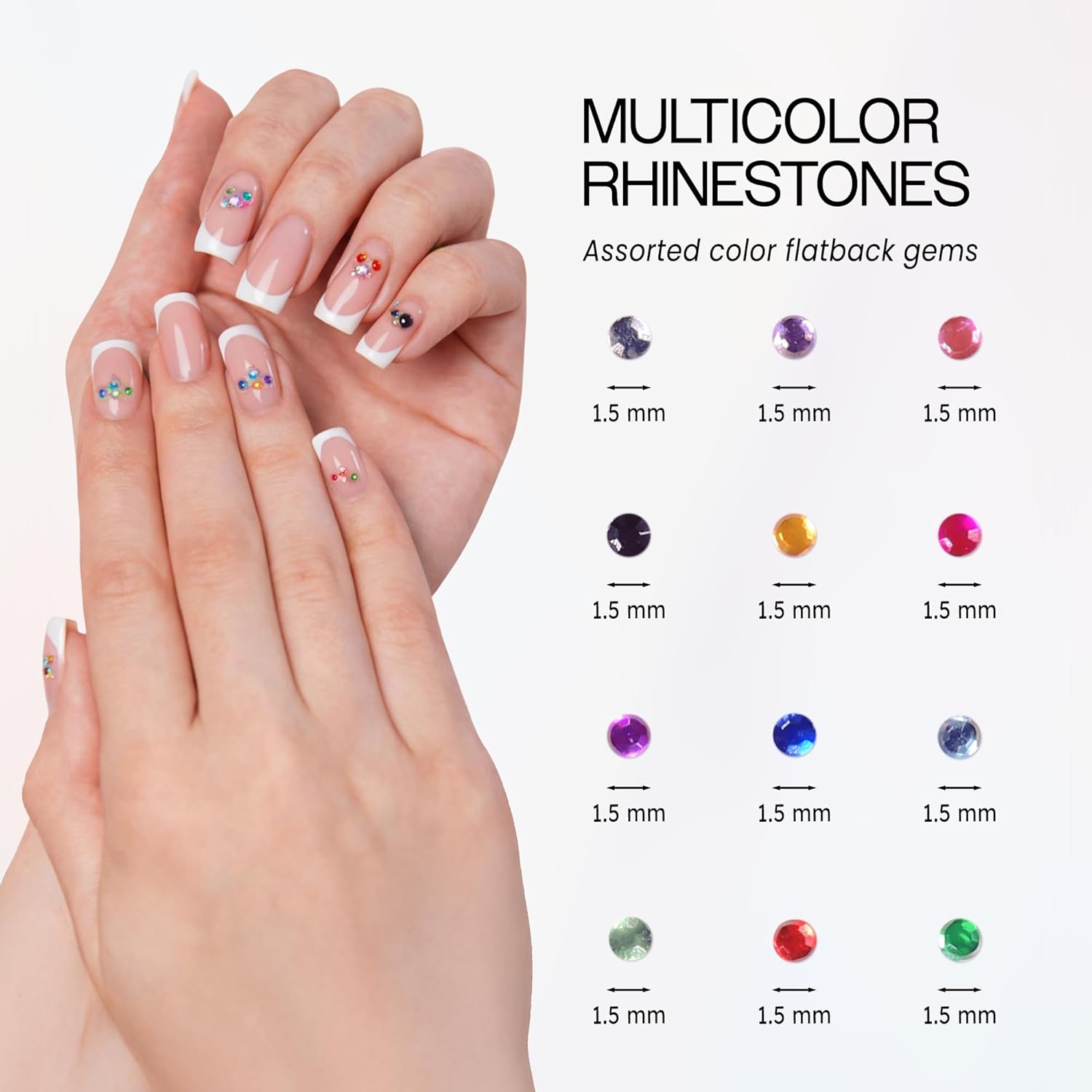 Nail Art Rhinestones Fake Pearl Gems Jewelry Decorations Manicure Wheel (20 Wheels, Small Multi Color)