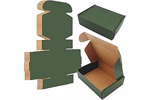25 Pack Green Shipping Boxes Corrugated with Lids for Small Business