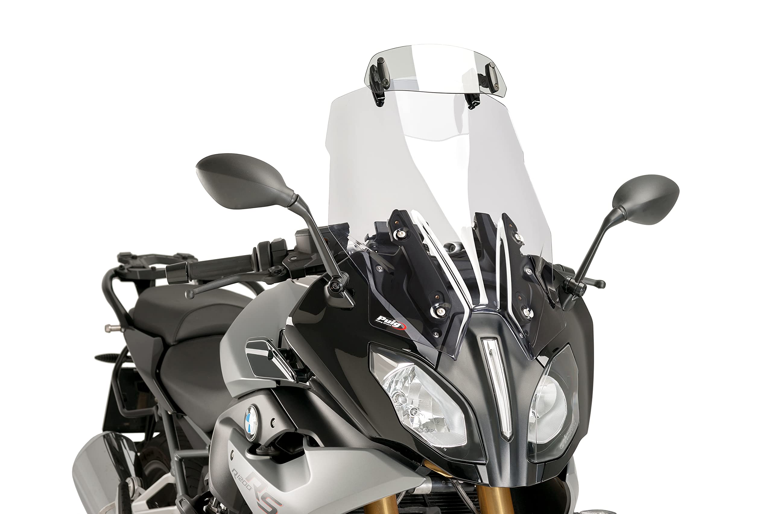 Puig 6320W Visera Multiregulable Clip-on para cúpula de Moto con Ajuste de posición y diseño Resistente Que Mejora la protección aerodinámica, Transparente