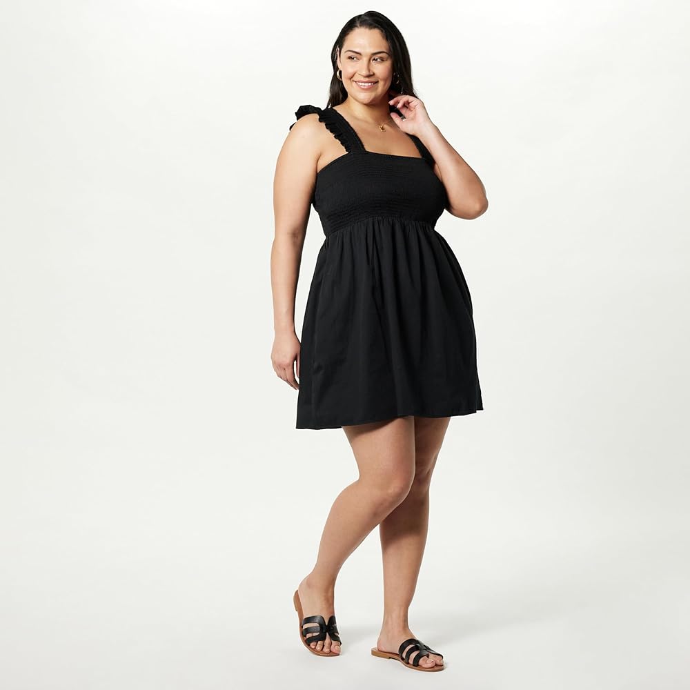 Vestito Mini The Drop Con Spalle Drappeggiate E Smockato - 100% Cotone