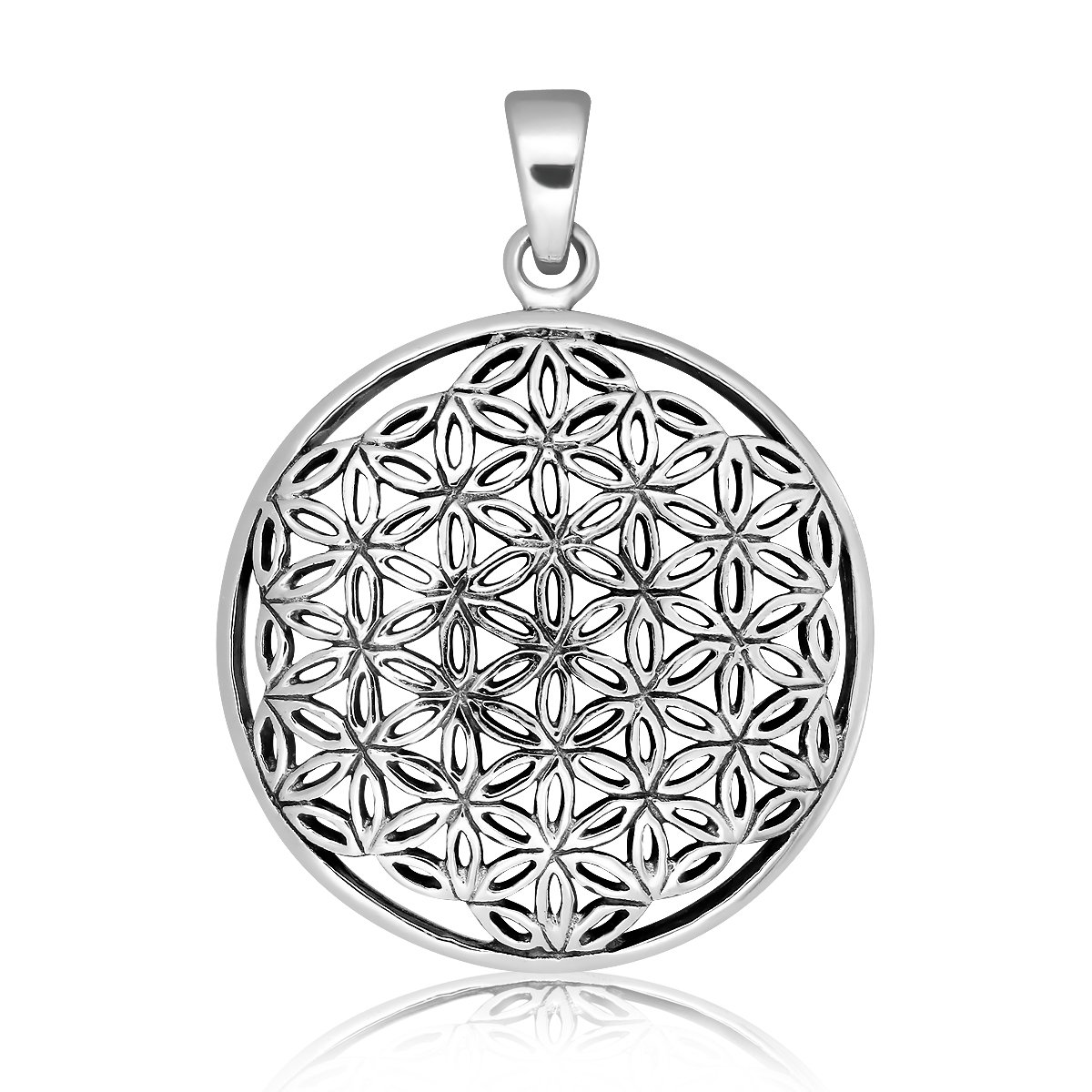 WithLoveSilver Sterling Silver Celtic Knot & Star Of David Pendant – Flower Of Life Design, 925 Silver, 7.9g - View #3