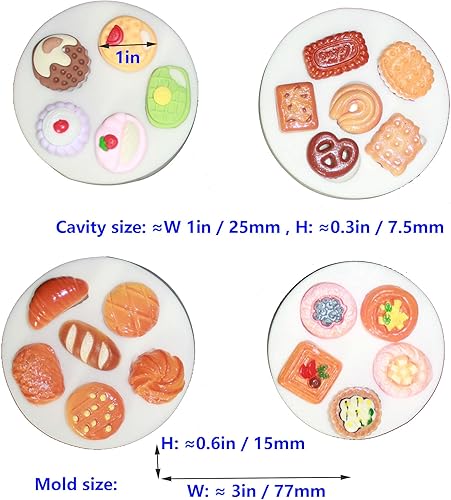 Miniatura 2 de Juego de moldes de silicona para fondant para decoración de pasteles, Gumpaste, caramelo y chocolate, arcilla polimérica y más (artículos de comida