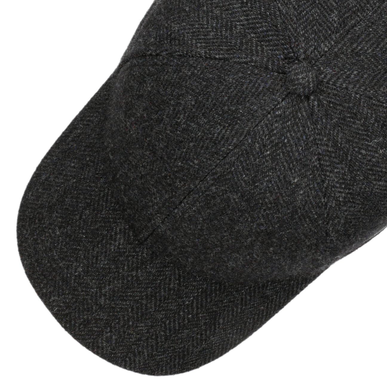 Stetson Gorra de Lana Plano Hombre Gorra de Beisbol Visera de Cuero Diseño en Espiga Forro de algodón Otoño Invierno
