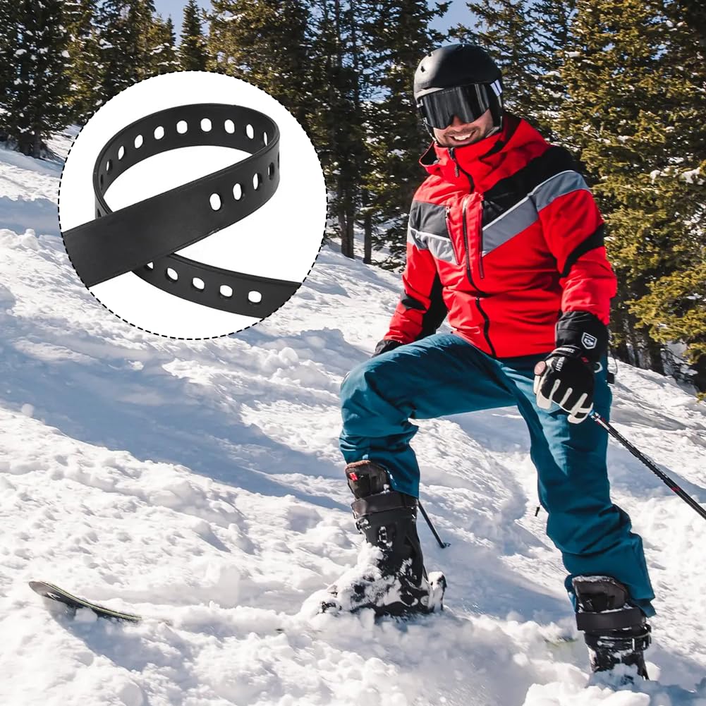 Lot de 4 Sangles de Rechange réglables, Sangles de Raquettes à Neige, Sangles pour Raquettes à Neige, Attaches réglables de 45 cm pour Bottes de Ski, pour Homme et Femme Ski, randonnée, Camping