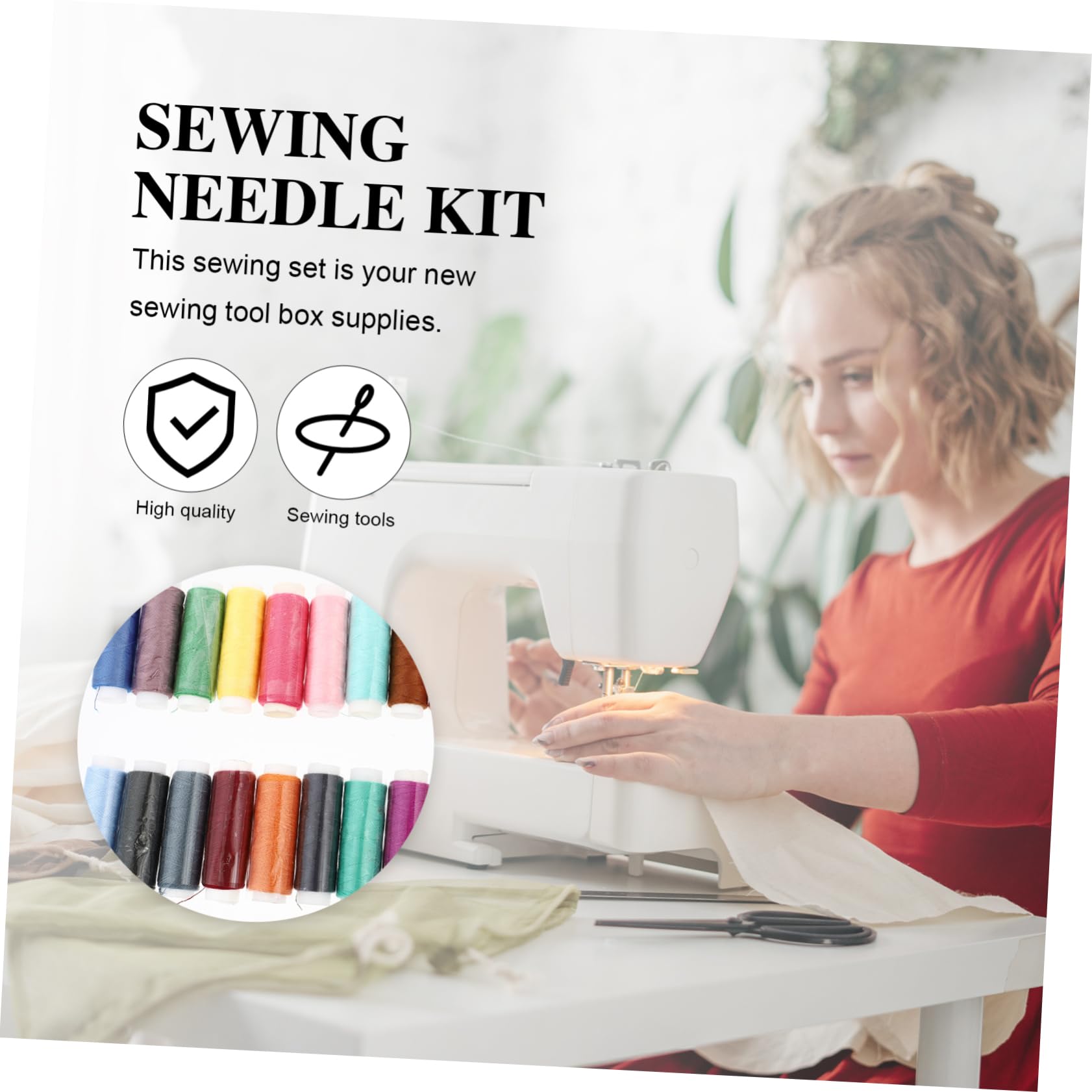 Uonlytech Strumenti Per Cucire Aghi Da Cucito Filo e Accessori Pratico Kit Aghi e Filo Per Cucire Fai Da Te Strumenti Per Portatili Per Domestico