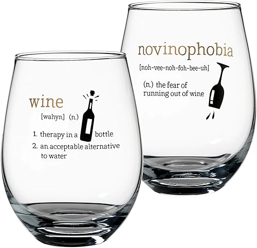 Lillian Rose Juego de 2 copas de vino sin tallo