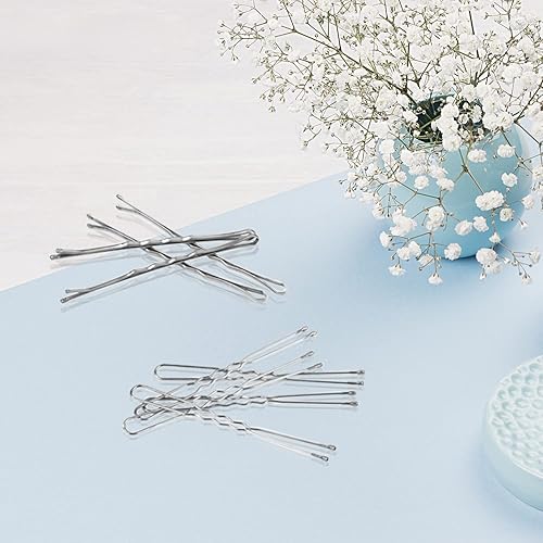 Miniatura 7 de AITRAI - Juego de 200 horquillas plateadas para el cabello, color plateado, para cabello blanco y gris y horquillas en forma de U, con caja para el