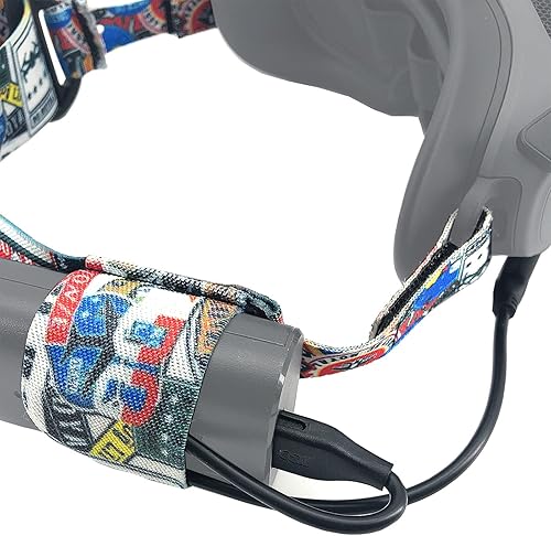 Miniatura 5 de Correa ajustable para la cabeza y cable de alimentación de 118in para DJI Avata Goggles 2 cable de carga de alimentación y correa para la diadema