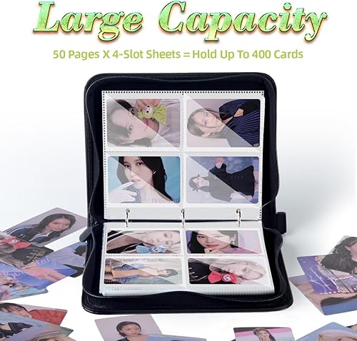 Miniatura 4 de Carpeta coreana POP Twice Trading para tarjetas fotográficas, 400 tarjetas fotográficas con mangas, regalos para niños y niñas, álbum de tarjetas