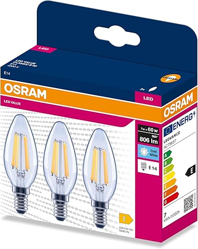 OSRAM LED FILAMENT CLASSIC B VALUE 7W 4000K Clear E14