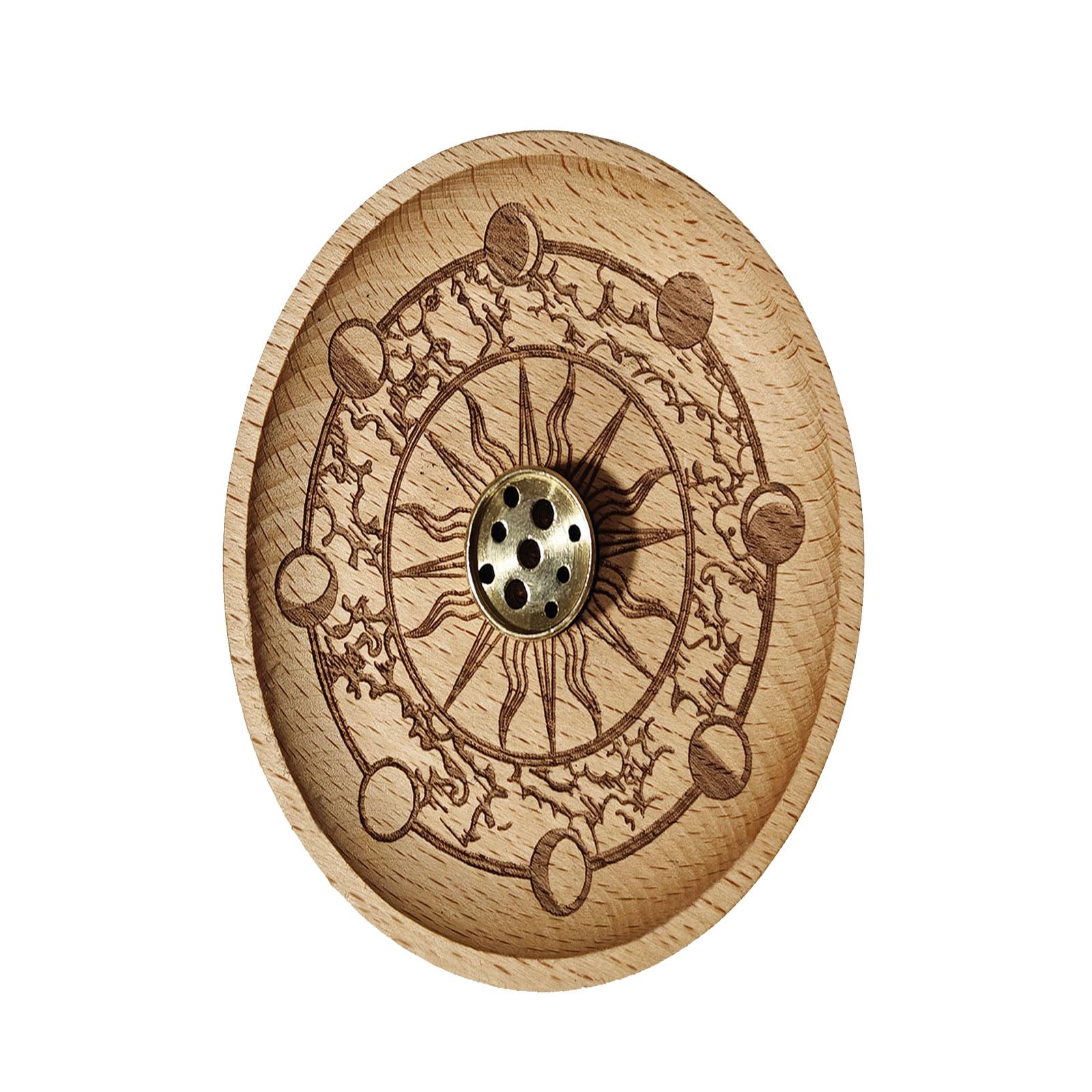 Artistic Brass Incenses Burners Set Incenses Stick Holder and Wooden Ashes Tray for Enhancing Aesthetic Home Styling Home Fragrances Diffuser