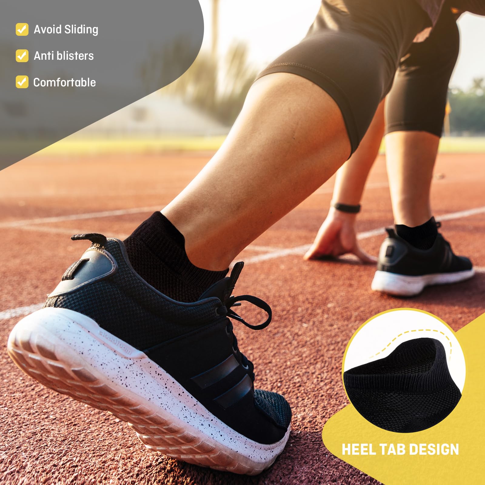 Effeet Calzini Uomo Donna Corti 6 Paia, Calze Running Corte Estive, Calzini Sportivi Alla Caviglia, Calzini Traspiranti Adatte per Sport, Tennis, Lavoro, Casa