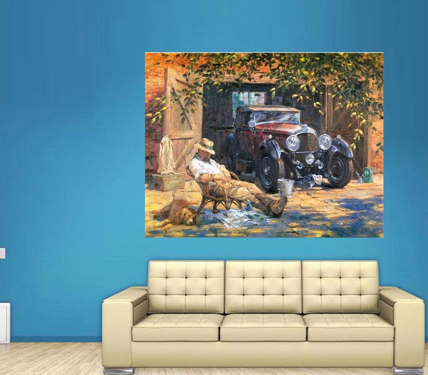 ABEUTY Pittura Con I Numeri Su Tela 50x40 Cm, Kit Per Adulti Principianti Con Cornice In Legno, Vernici Acriliche E Pennelli