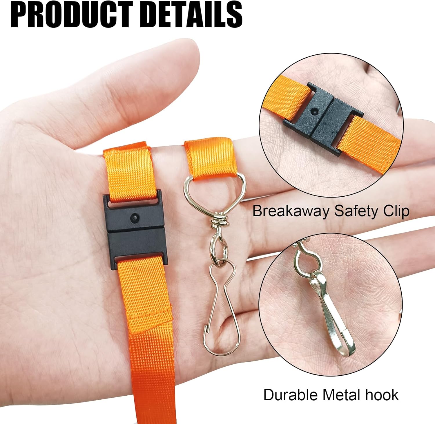 DE 25/50Pack Breakaway Lanyards for Id Badges,Teacher Lanyard with J-Hook Bulk Flat Lanyards for Name tag ID Badge Holder